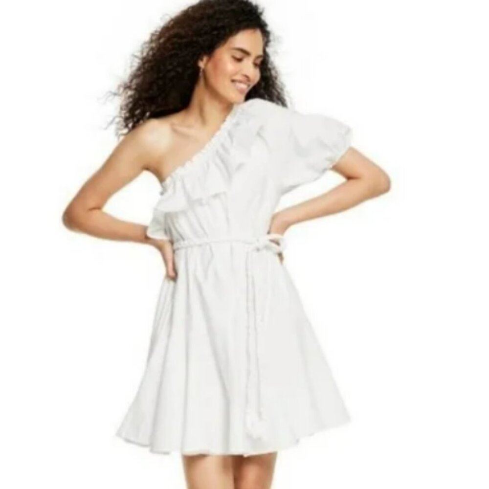 Rhode x Target One Shoulder White Mini Dress Size S